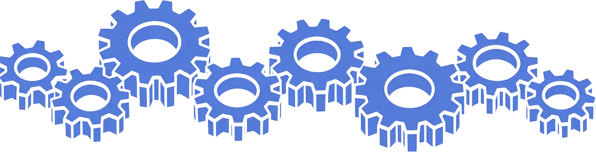 Row of cogwheels